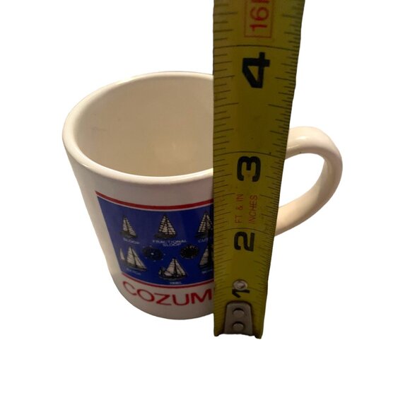 Cozumel Nautical Mini Souvenir Mug - Sailboat Designs - 3.5" Tall 3" Ceramic - Picture 5 of 6